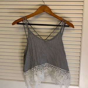 Striped Lace Top